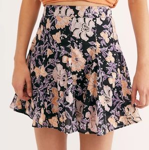 Free people floral pleated mini skirt, 25", black